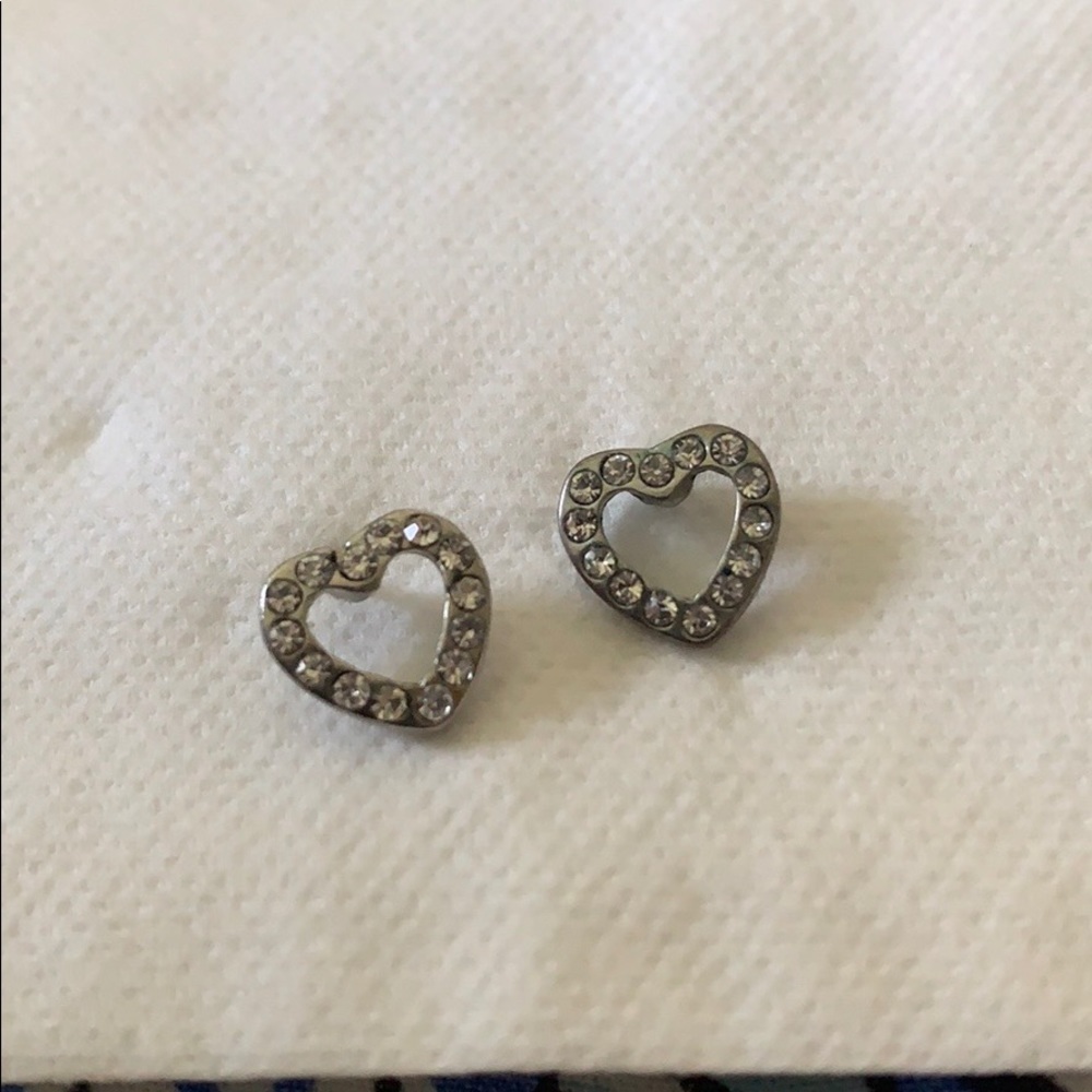Heart Shaped Diamond Earrings